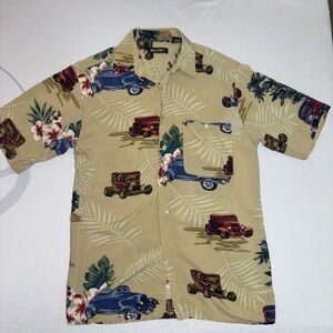 Hawaiian/Tropical/Vintage Truck Short Sleeve Button Up Mens Shirt Sz Small